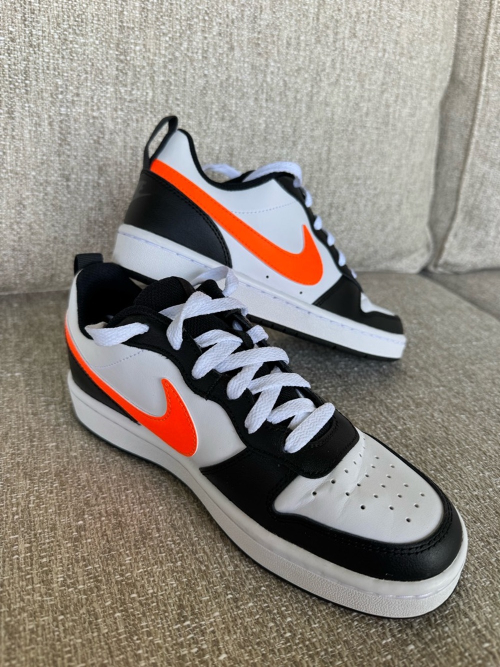 Nike Court Borough Low 2 - White, Black & Neon Orange Swoosh
